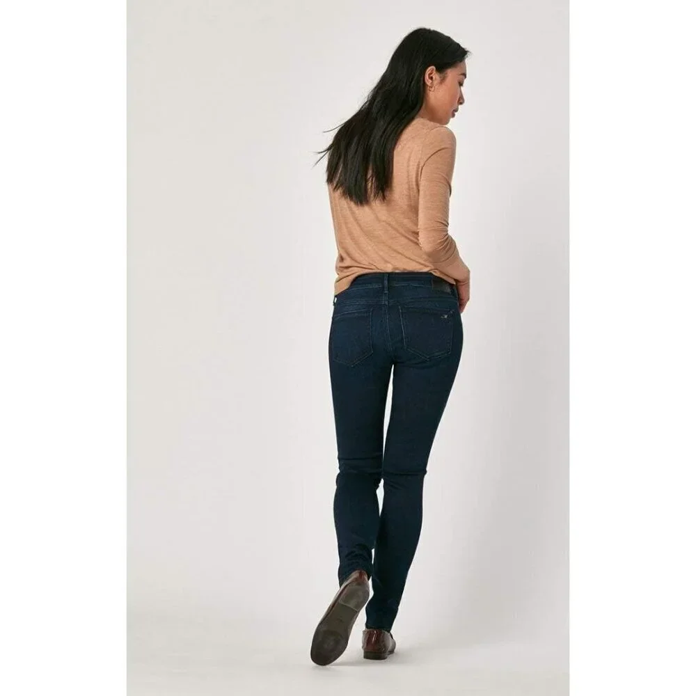 Women's Mid-Rise Skinny Jeans Cotton Elastane Versatile Casual Wear